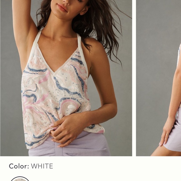 Anthropologie tiny sequin tank size xs - Picture 3 of 3